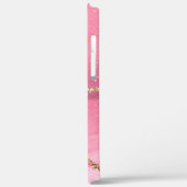 Roze witte goudbraad en goudsterren, donkergrijs z Case-Mate iPhone case (Achterkant / Links)