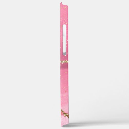 Roze witte goudbraad en goudsterren, donkergrijs z Case-Mate iPhone case (Achterkant / Links)