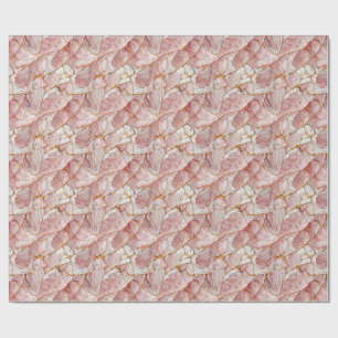 Roze Witte Gouden Glas Elegante Marmer Esthetiek Cadeaupapier