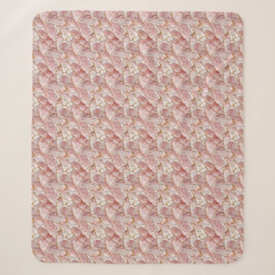 Roze Witte Gouden Glas Elegante Marmeren Esthetiek Sherpa Deken