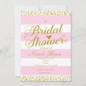 Roze Witte & Gouden Harten BRUIDSSLUIER Uitnodigin Kaart (Voorkant)