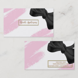 Roze Witte Gouden Moderne Minimaal Roze Borstel &  Visitekaartje