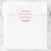 Roze Witte & Gouden Nepconfetti Moderne Stickers (Tas)
