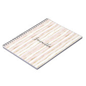 Roze witte gouden strepen notitieboek (Linkerzijde)