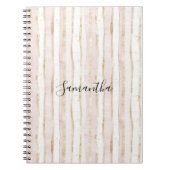 Roze witte gouden strepen notitieboek (Voorkant)