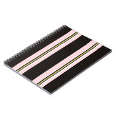 Roze & Witte Gouden Zwarte Spiraal Notebook Notitieboek (Linkerzijde)