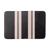 Roze & Witte Gouden Zwarte Streep Badmat (Voorkant)