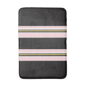Roze & Witte Gouden Zwarte Streep Badmat (Voorkant Verticaal)