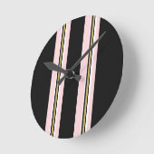 Roze & Witte Gouden Zwarte Streep Klok (Hoek)