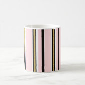 Roze & Witte Gouden Zwarte Streep Mok (Center)