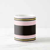 Roze & Witte Gouden Zwarte Streep Mok (Center)