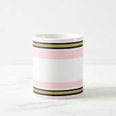 Roze & Witte Gouden Zwarte Streep Mok (Center)