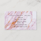 Roze witte, goudkleurige goudkleurige, vip Visitek Visitekaartje (Achterkant)