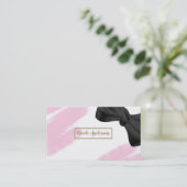 Roze witte goudkleurige, minimale roze penseel en  visitekaartje (Staand voorkant)