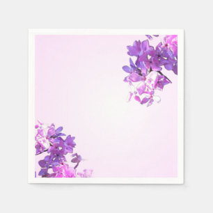Roze & Witte Gradiënt Servet Met Bloemen