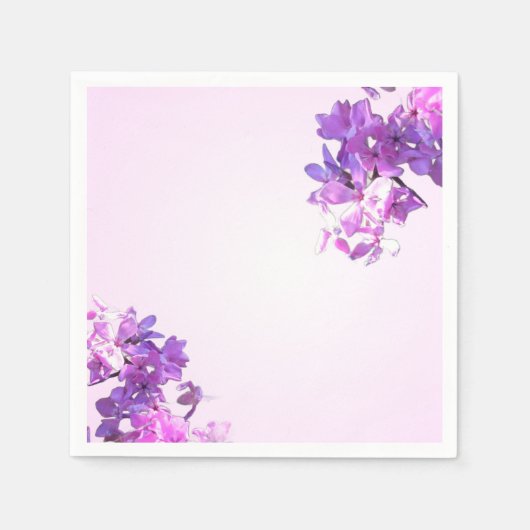 Roze & Witte Gradiënt Servet Met Bloemen (Voorkant)