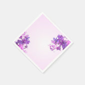 Roze & Witte Gradiënt Servet Met Bloemen (Hoek)
