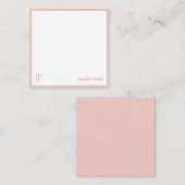 Roze witte grafische handschrift Naam Monogram Sja Notitiekaartje (Voorkant / Achterkant)