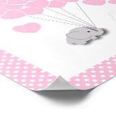 Roze, witte, grijze Baby shower 2 - Gast oogje Poster (Hoek)