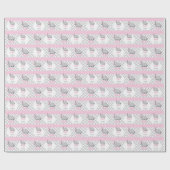 Roze, witte grijze Baby shower Cadeaupapier (Vlak)