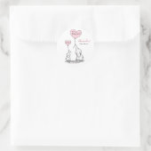 Roze, witte grijze Baby shower Ronde Sticker (Tas)
