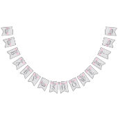 Roze, witte grijze Baby shower Vlaggetjes (Alle)