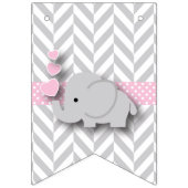 Roze, witte grijze Baby shower Vlaggetjes (Tweede vlag)