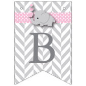 Roze, witte grijze Baby shower Vlaggetjes (Derde vlag)