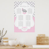 Roze, witte grijze olifant - 6 Zitkuur Poster (Keuken)
