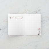 Roze, witte grijze olifant Baby shower Hartelijk d Bedankkaart (Binnen)