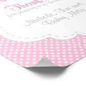 Roze, witte grijze olifant Baby shower Hartelijk d Poster (Hoek)
