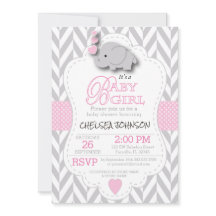 Roze, witte grijze olifant 🐘 Baby shower