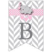 Roze, witte grijze olifant Baby Sprinkle Vlaggetjes (Tweede vlag)