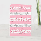 Roze witte grijze zilver Glitter Birthday Card Kaart (Achterkant)
