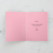Roze witte grijze zilver Glitter Birthday Card Kaart (Binnen)