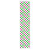 Roze Witte Groene Geruite Ontwerp  Korte Tafelloper (Voorkant)