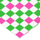 Roze Witte Groene Geruite Ontwerp  Korte Tafelloper (Hoek)