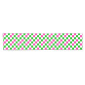 Roze Witte Groene Geruite Ontwerp  Korte Tafelloper (Horizontaal)