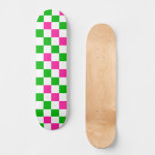 Roze Witte Groene Geruite Ontwerp Persoonlijk Skateboard (Voorkant)