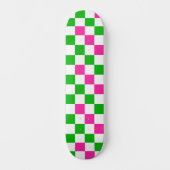 Roze Witte Groene Geruite Ontwerp Persoonlijk Skateboard (Voorkant)