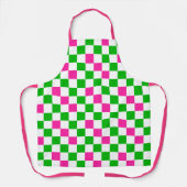 Roze Witte Groene Geruite Ontwerp Schort (Voorkant)