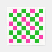 Roze Witte Groene Geruite Ontwerp Servet (Voorkant)