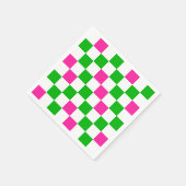 Roze Witte Groene Geruite Ontwerp Servet (Hoek)
