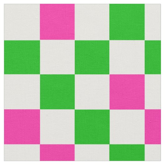 Roze Witte Groene Geruite Ontwerp  Stof (Close Up)