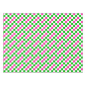 Roze Witte Groene Geruite Ontwerp Tafelkleed (Voorkant (Horizontaal))