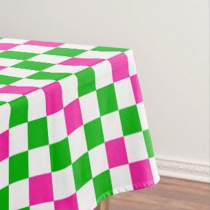 Roze Witte Groene Geruite Ontwerp  Tafelkleed