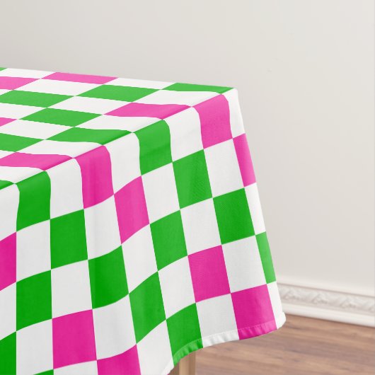 Roze Witte Groene Geruite Ontwerp Tafelkleed (Voorbeeld)