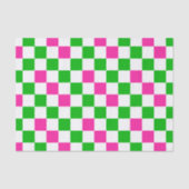 Roze Witte Groene Geruite Ontwerp Tissuepapier (Voorkant)