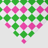 Roze Witte Groene Geruite Ontwerp Tissuepapier (Detail)