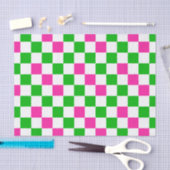 Roze Witte Groene Geruite Ontwerp Tissuepapier (Craft)